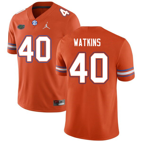 Men #40 Jacob Watkins Florida Gators College Football Jerseys Sale-Orange